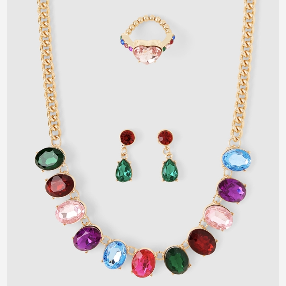 Elegant Multicolor Gemstone Jewelry Set